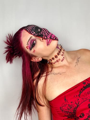 Customer photo review of PRIMAL ® ACID I - Pink & Black Colored Contact Lenses