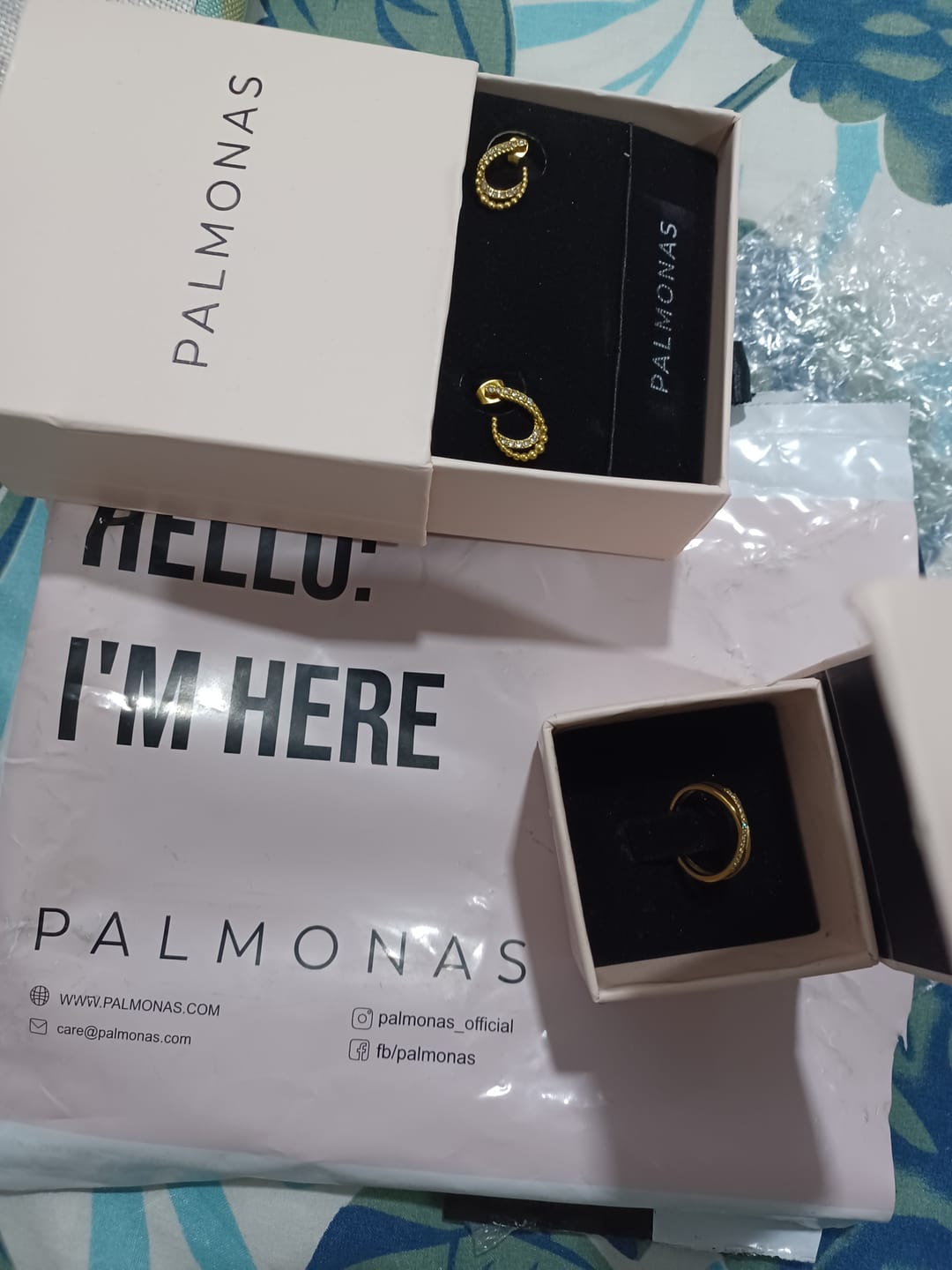 Customer photo review of Almond Stones Stud Earrings