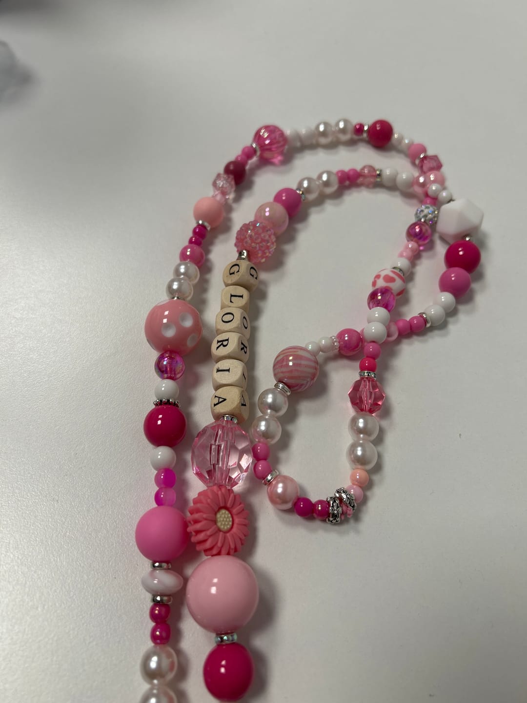Customer photo review of Portachiavi Lungo da collo di perle fatto a mano 💝 Rosa