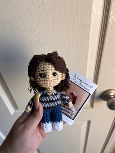 Customer photo review of Dolly® Personalized Crochet Doll with Photo Card
