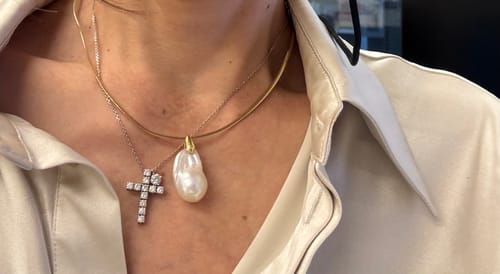 Customer photo review of COCOA -  Oversized Baroque Pearl Pendant