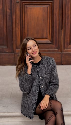 Customer photo review of LILY Lambswool Blend Tweed-Style Wool Jacket