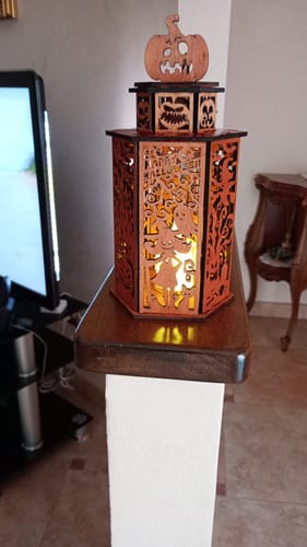 Customer photo review of Halloween night light lantern laser cut svg file