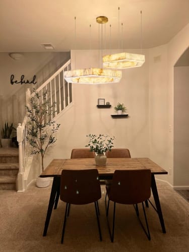 Customer photo review of Akolia Hexara Alabaster Marble Hexagon Chandelier