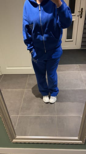 Customer photo review of LABEL STRAIGHT LEG SWEATPANTS ROYAL BLUE