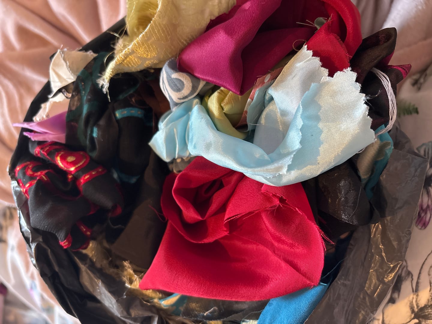 Customer photo review of 1kg Mixed Remnants Fabric Bag- Huge Variety
