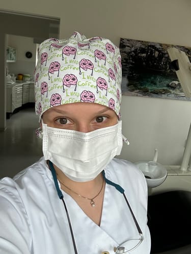 Customer photo review of OP Haube I need Coffee - Bandana