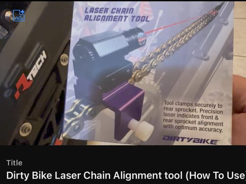 Customer photo review of Laser Chain Alignment Tool | Motorcycle