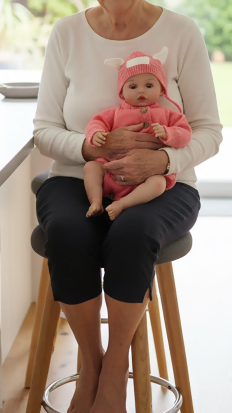 Customer photo review of Interactive Baby Doll – Moves Face While Feeding