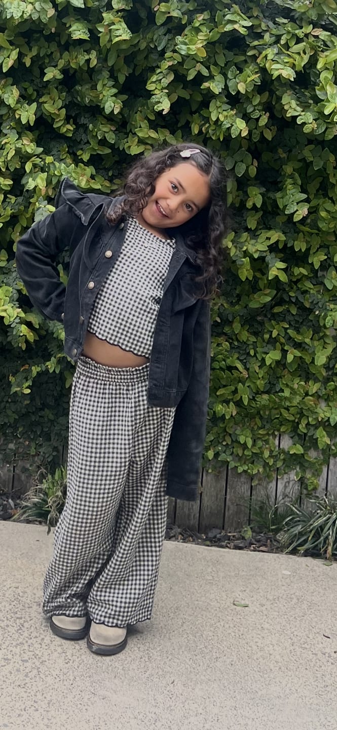 Customer photo review of Ruffle Denim Jacket || Washed Black