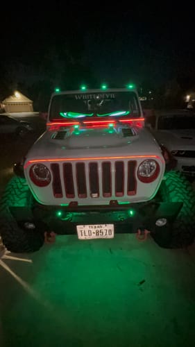 Customer photo review of LED Windshield Eyes - Transform Your Truck Into a Beast