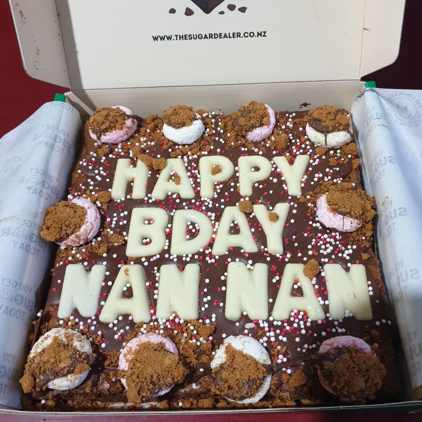 Customer photo review of OG custom message brownie