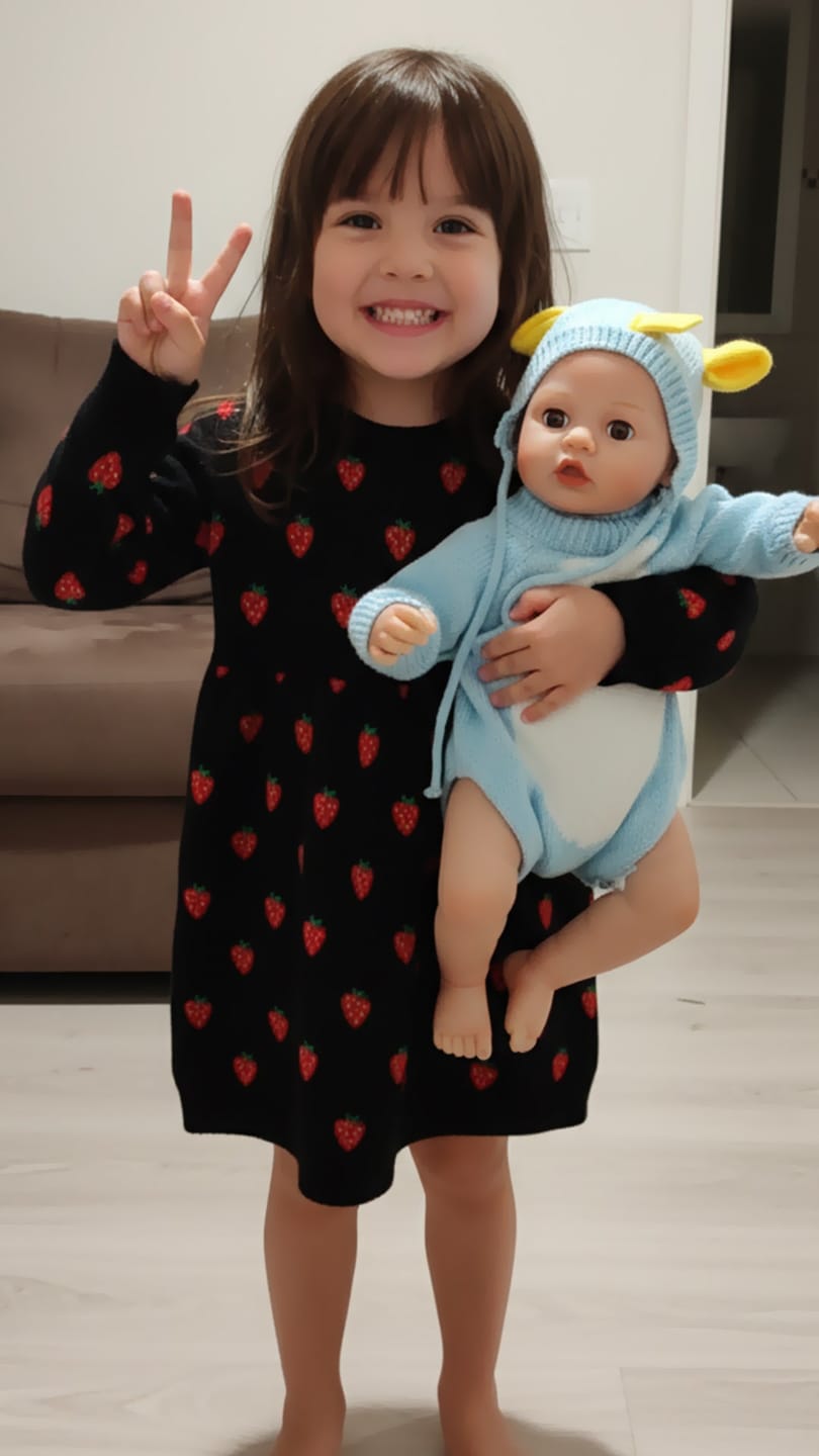 Customer photo review of Interactive Baby Doll – Moves Face While Feeding