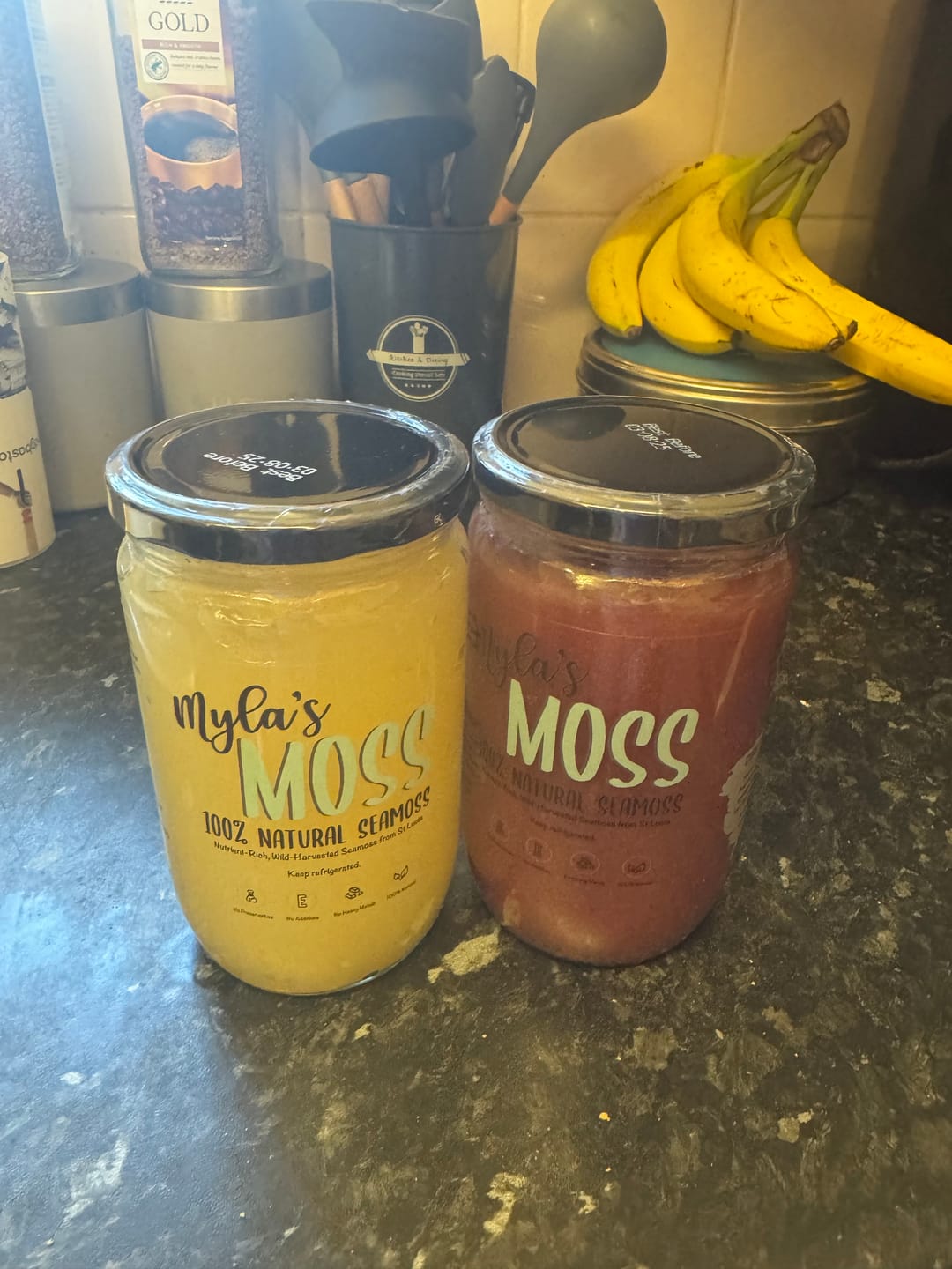 Customer photo review of Seamoss Gel Bundle - Purple & Gold (720ml each)