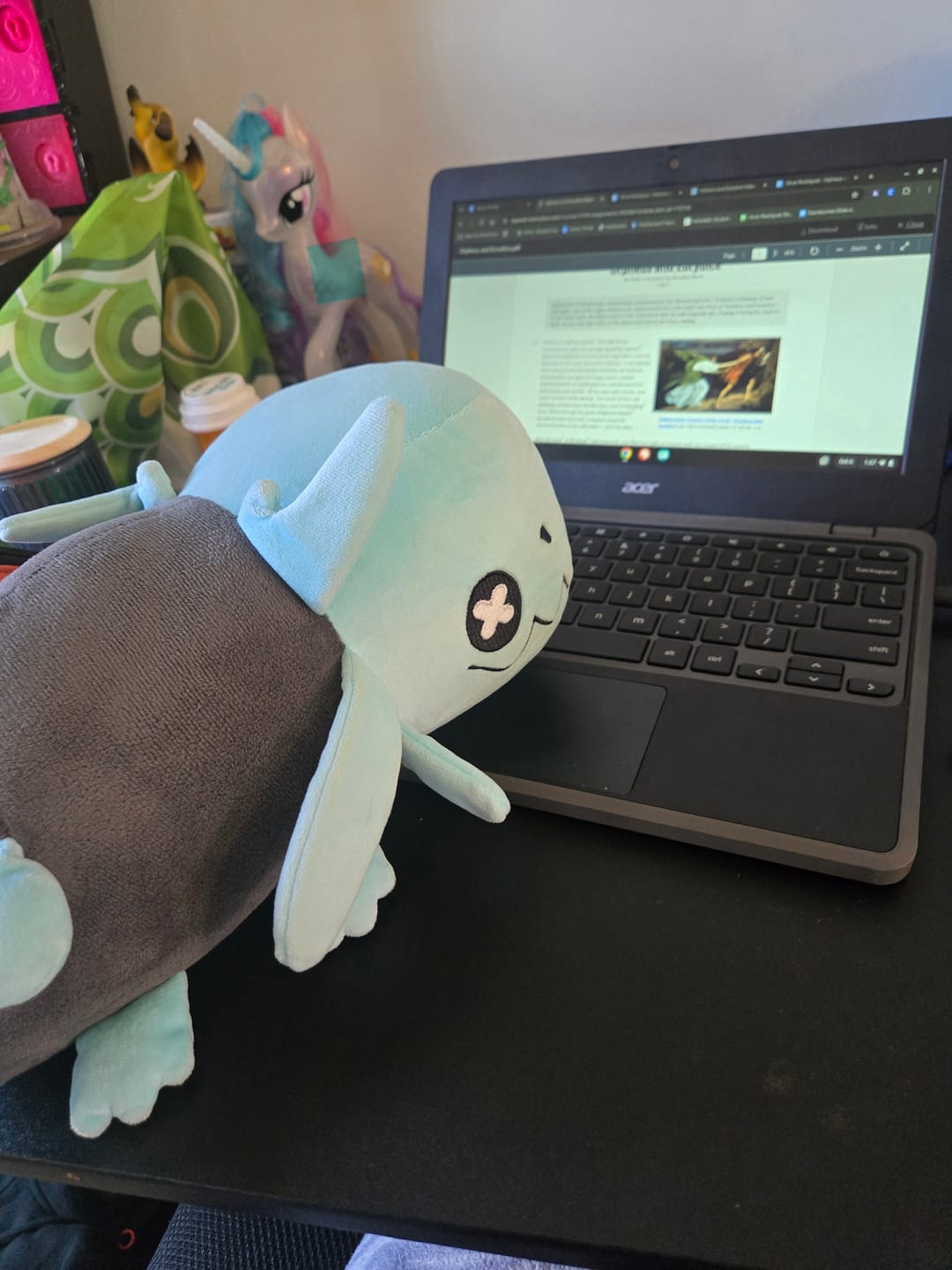 Customer photo review of Rain World - Glowing Blue Lizard Plush