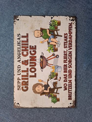 Customer photo review of Mein Grillplatz - Personalisiertes Gartenschild