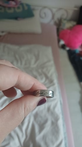 Customer photo review of Love STAY Letter Ring