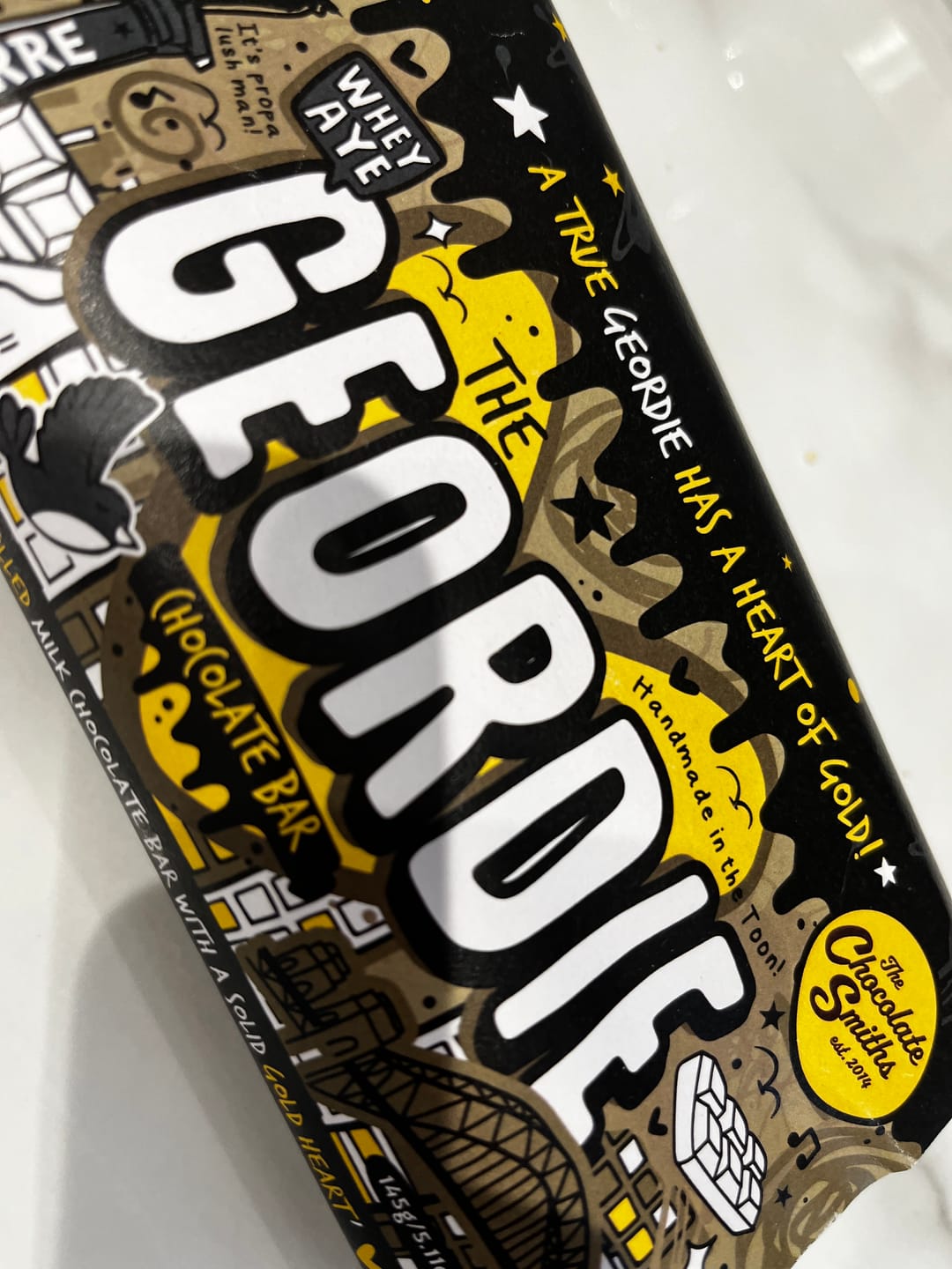 Customer photo review of The Geordie Bar double chocolate and caramel filled bar 145g