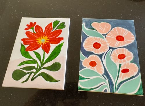 Customer photo review of 6 Mini Paintings - Gorgeous Flower Set