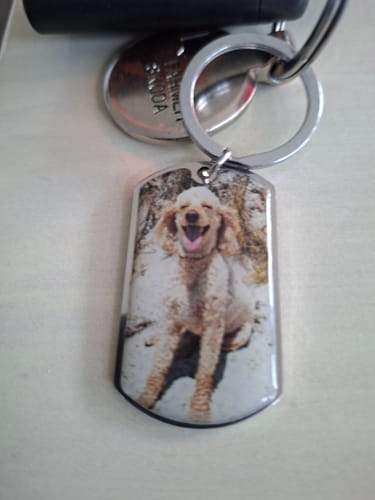 Customer photo review of Personalized Pet Keychain