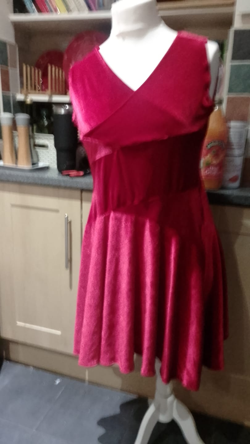 Customer photo review of Plain Stretch Velvet Fabric