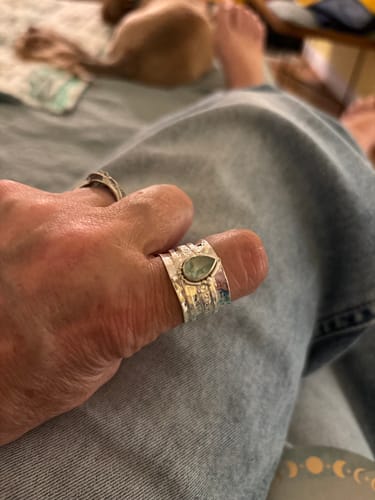 Customer photo review of Aquamarine Celestial Fidget Ring