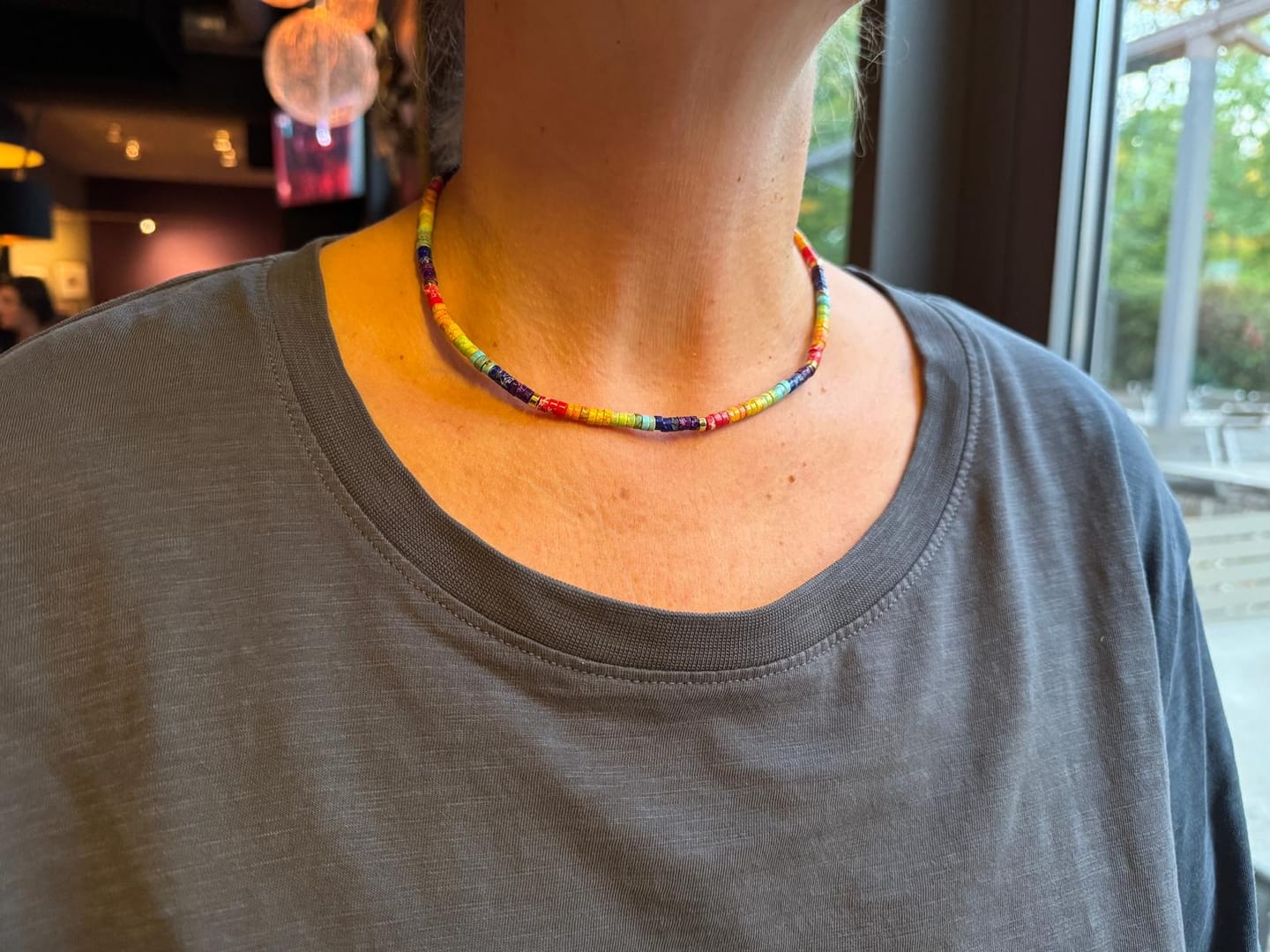 Customer photo review of 7 Chakren Halskette aus Jaspis