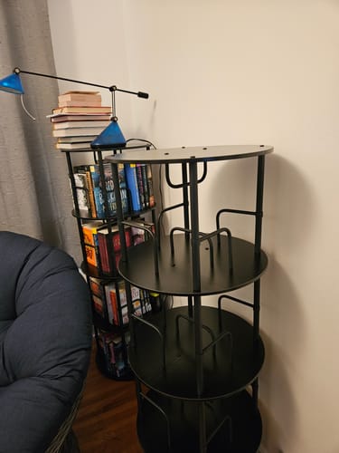 Customer photo review of Flycity 3-5 Tier Rotating Bookshelf With 360° Spinning Display