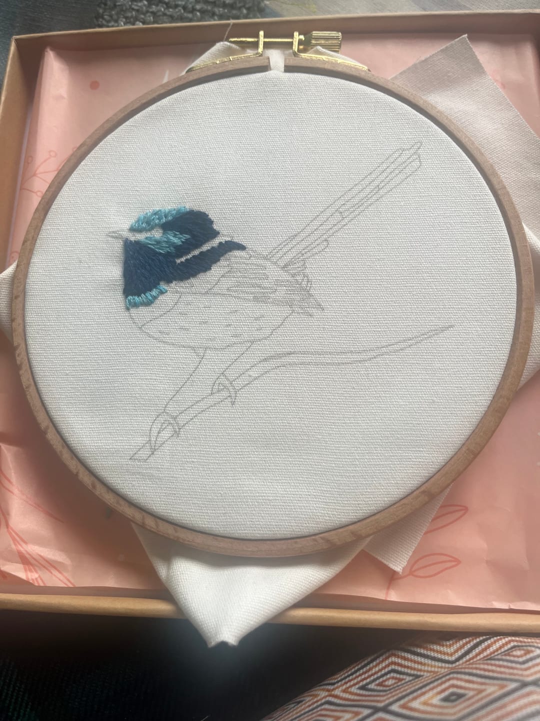 Customer photo review of Blue Wren Embroidery Kit