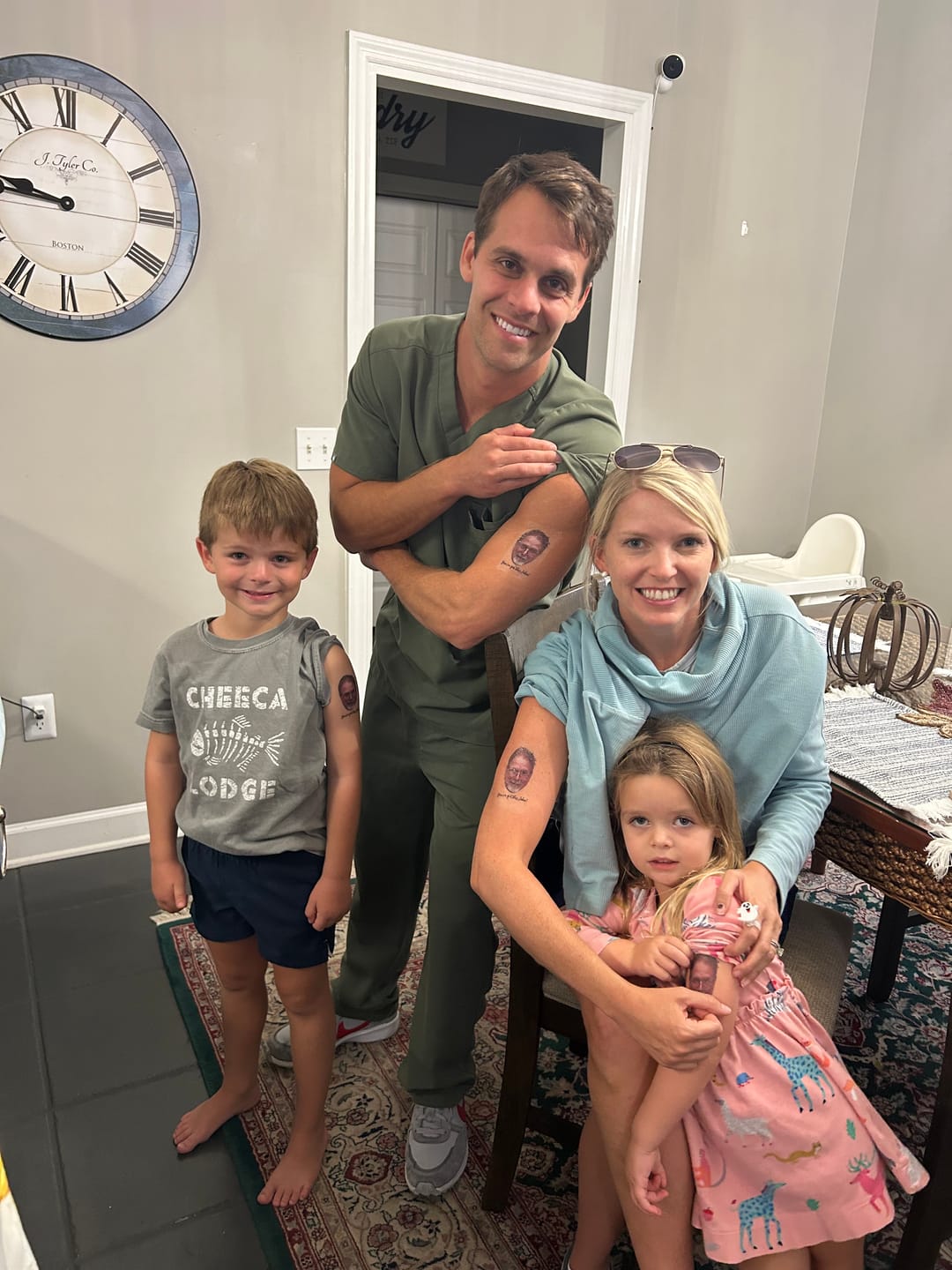 Customer photo review of Face Cut-Out Photo with Text Temporary Tattoo