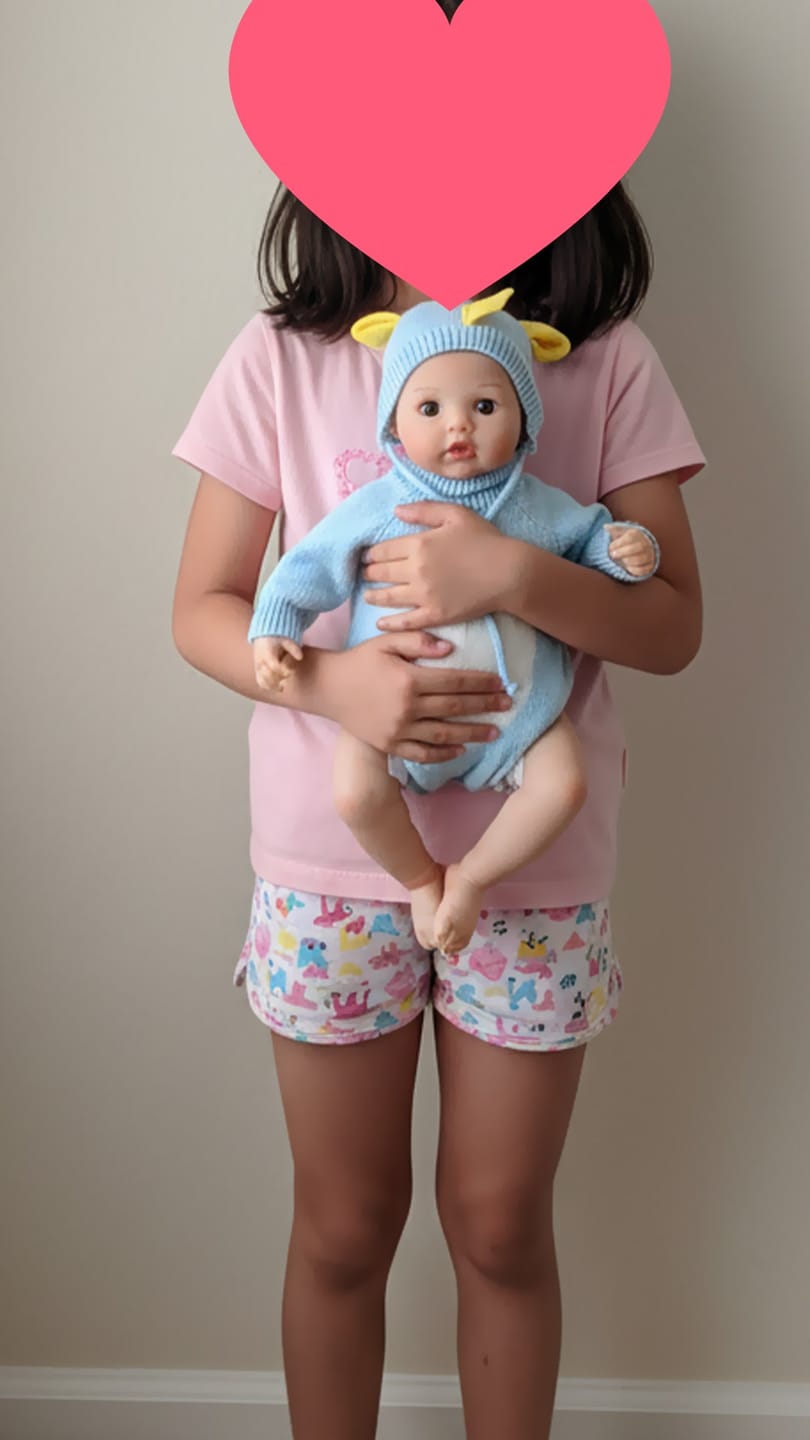 Customer photo review of Interactive Baby Doll – Moves Face While Feeding