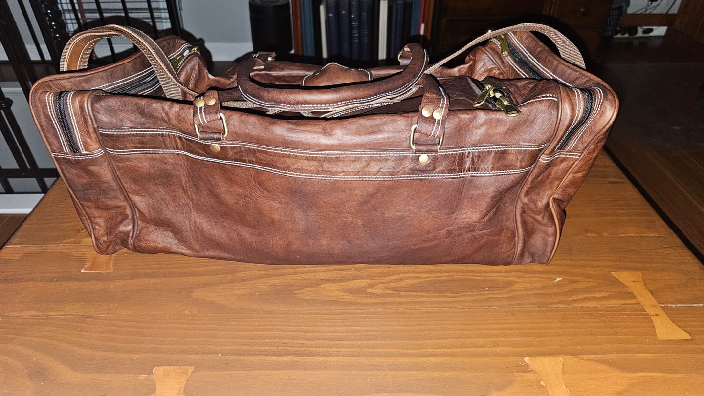 Customer photo review of Traveler Weekender Duffle Bag + FREE Toiletry Bag