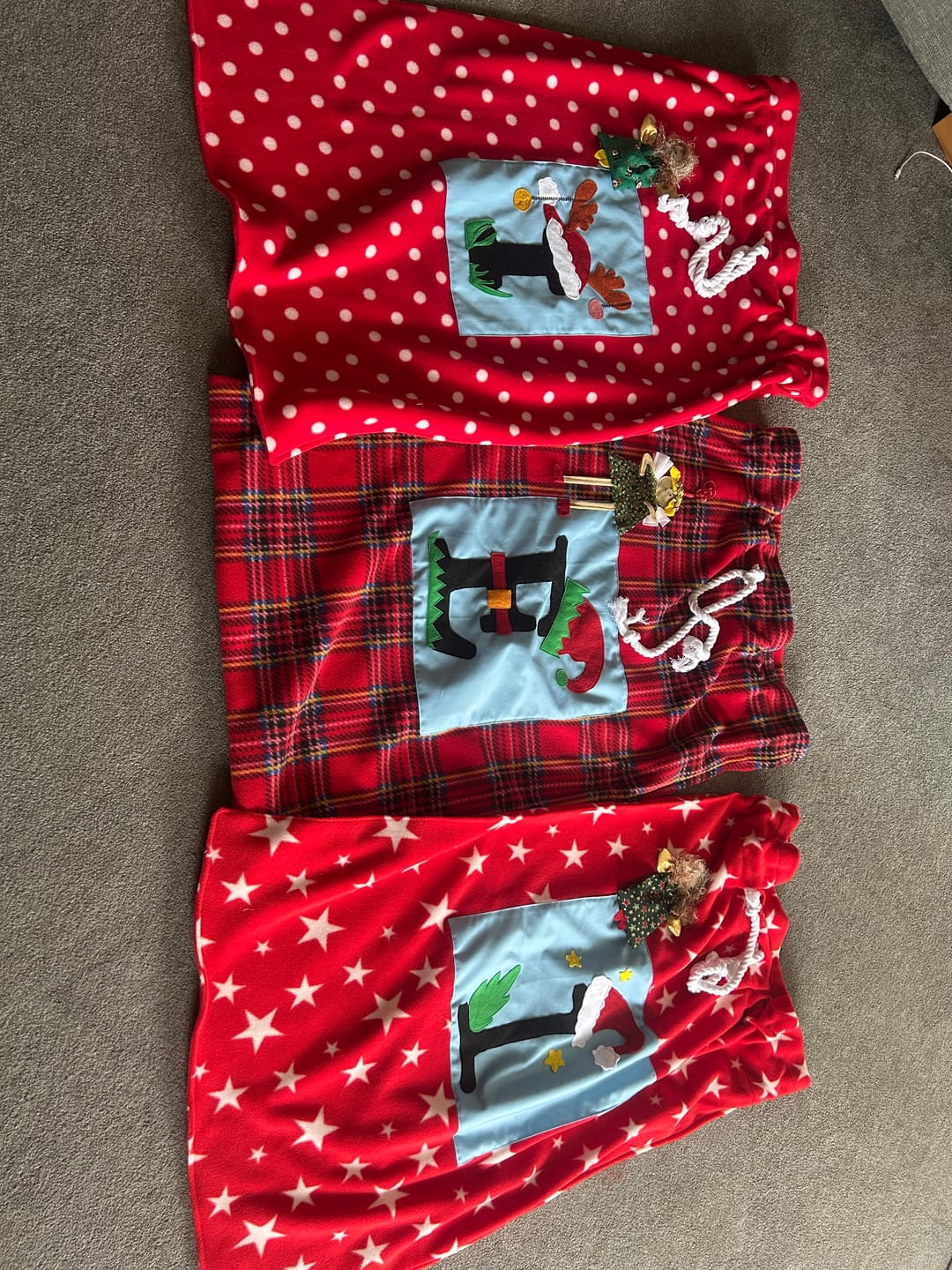 Customer photo review of Red Checkered Anti Pill Polar Fleece Fabric