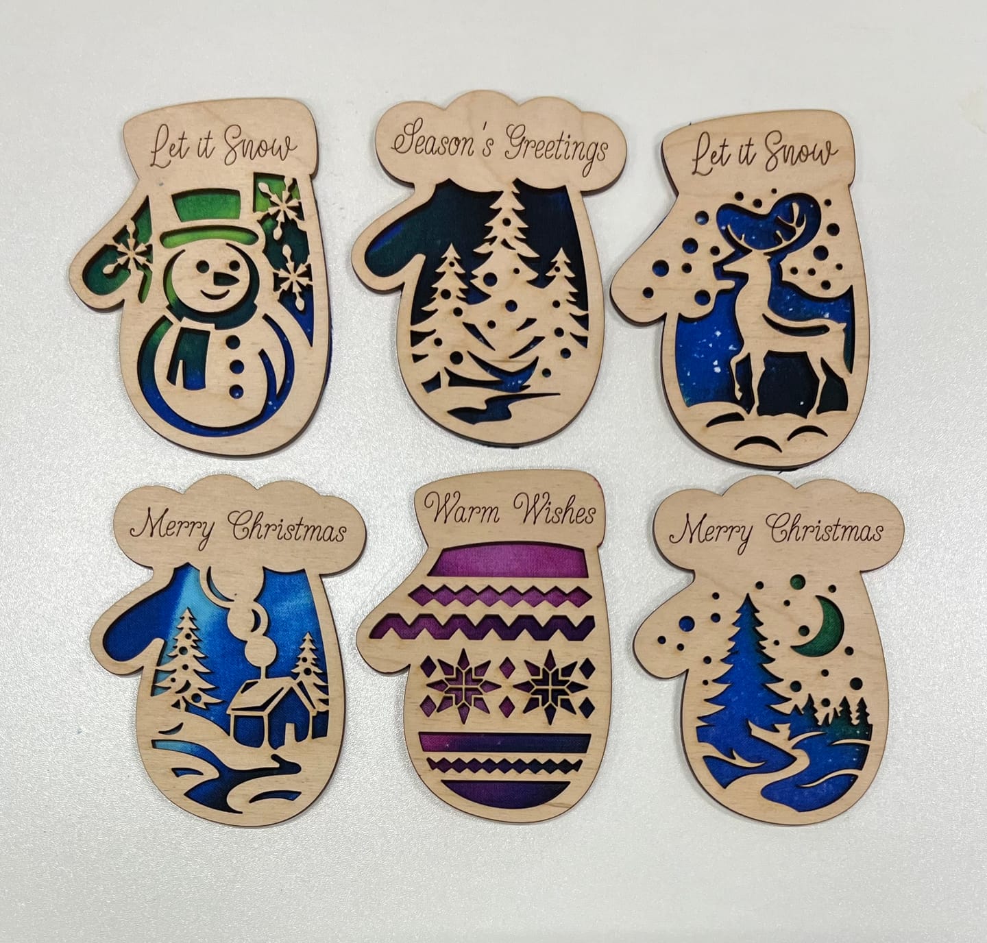 Customer photo review of Christmas mitten custom ornaments 6 bundle laser cut svg file