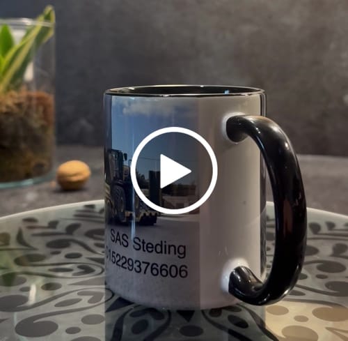 Customer video review of TassenExpress - Becher Keramik Tasse mit Logo bedruckt 325ml Firmenlogo