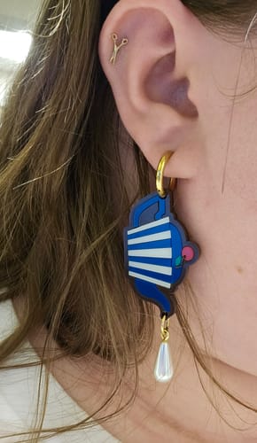Customer photo review of Teapot & Teacup Mixed Pair Earrings