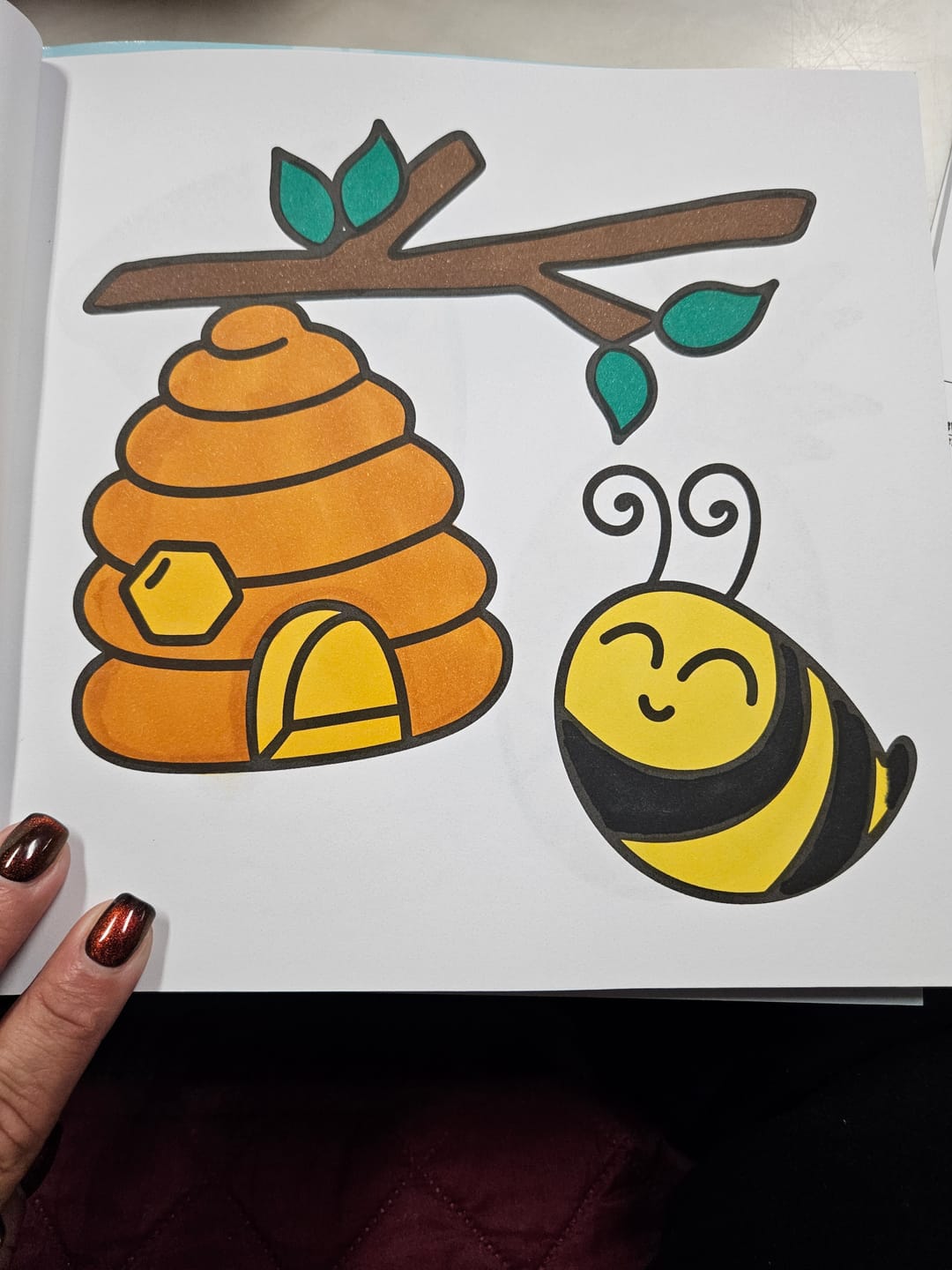 Customer photo review of Cute Pairs Coloring Book & Reusable Protective Sheet
