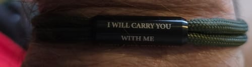 Customer photo review of Custom In Loving Memory Bracelet "I Will Carry You With Me" Personalized Engraved Memorial Bracelet