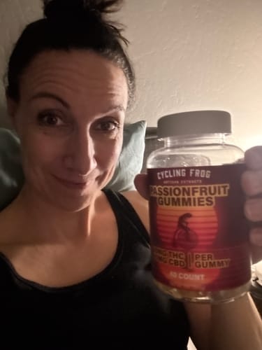 Customer photo review of Passionfruit Gummies, 10mg THC + 10mg CBD
