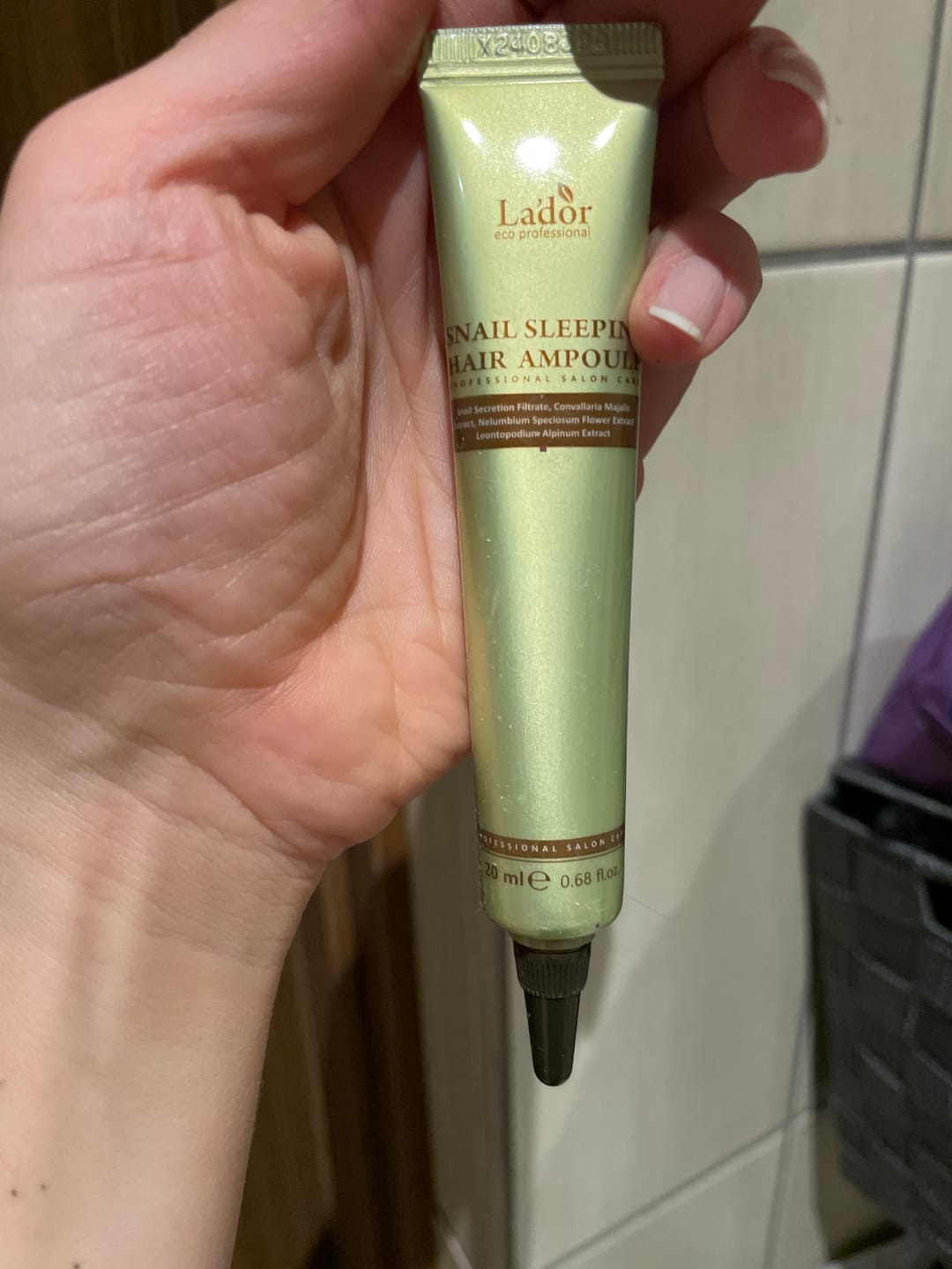 Customer photo review of Atjaunojošs nakts serums matiem Lador Snail Sleeping Clinic Ampoule