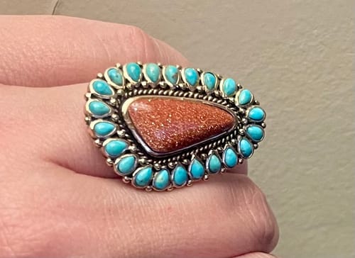 Customer photo review of “The Golden Collection”  SEDONA Turquoise Ring Handmade Gold Plated Ring