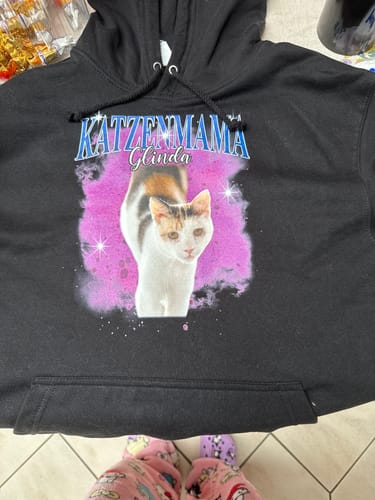 Customer photo review of 90er Vintage Katzen Foto - Individueller Hoodie