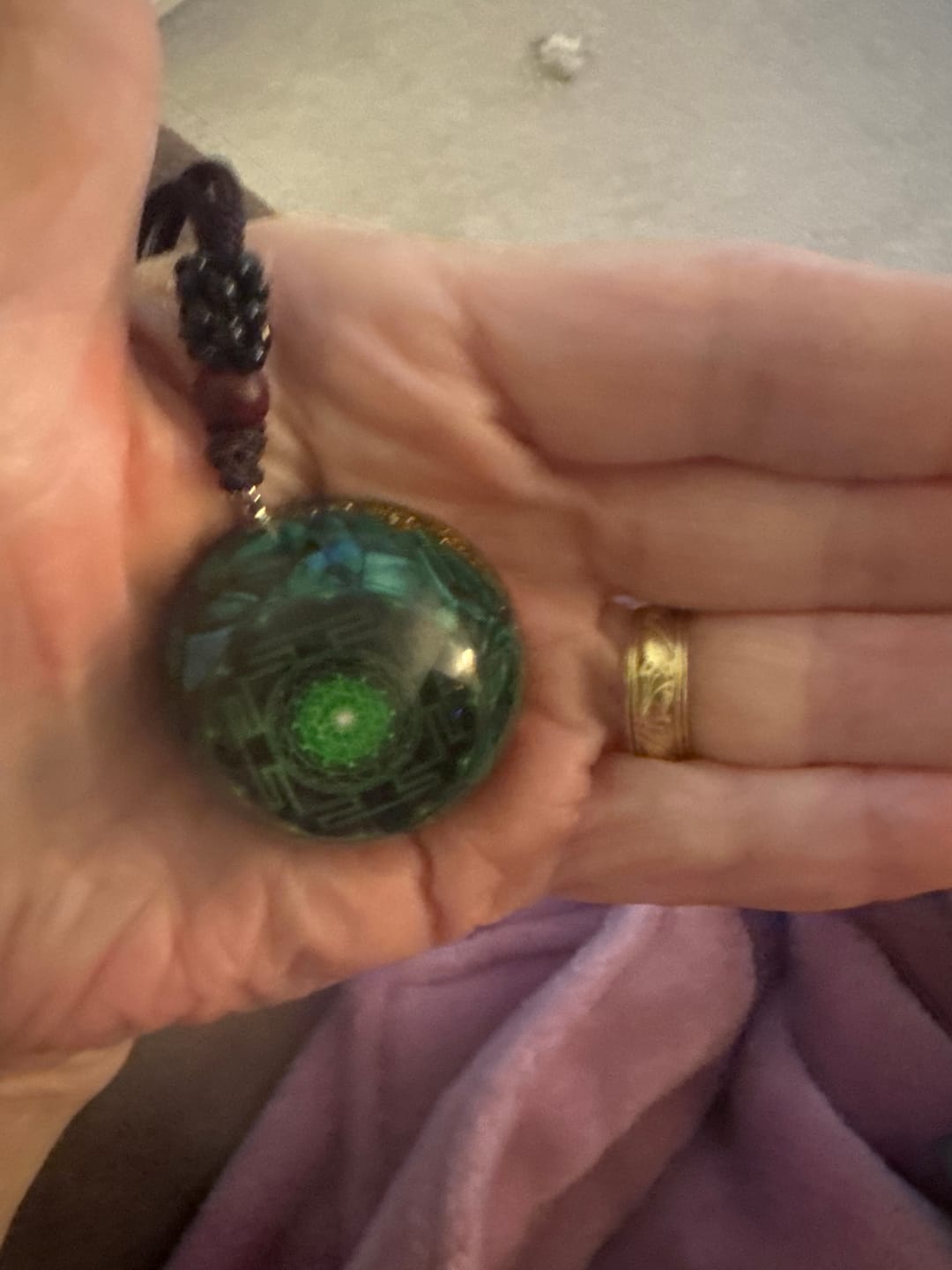 Customer photo review of Orgonite Protection Necklace – Talisman to Purify & Shield Your Energy