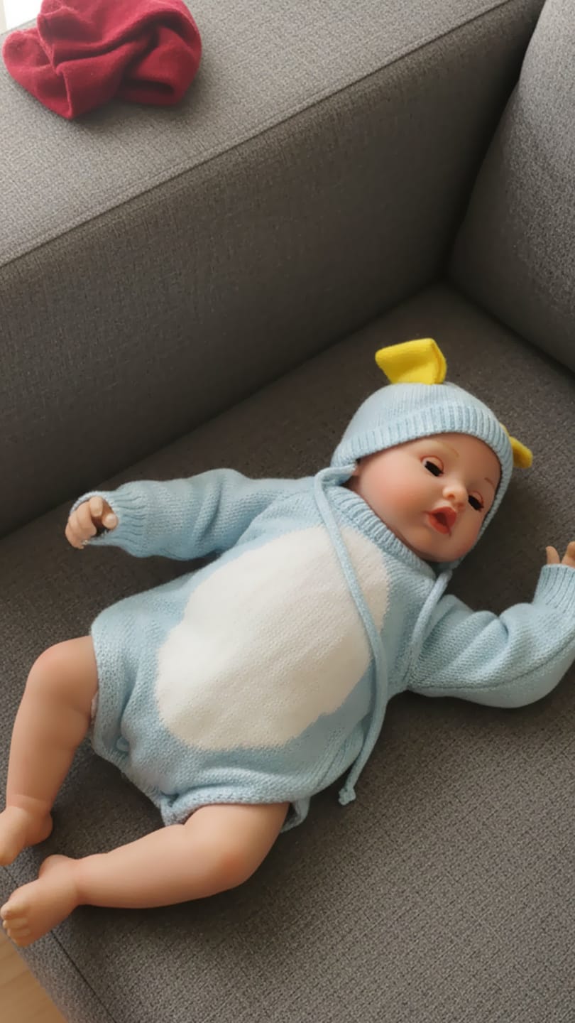 Customer photo review of Interactive Baby Doll – Moves Face While Feeding