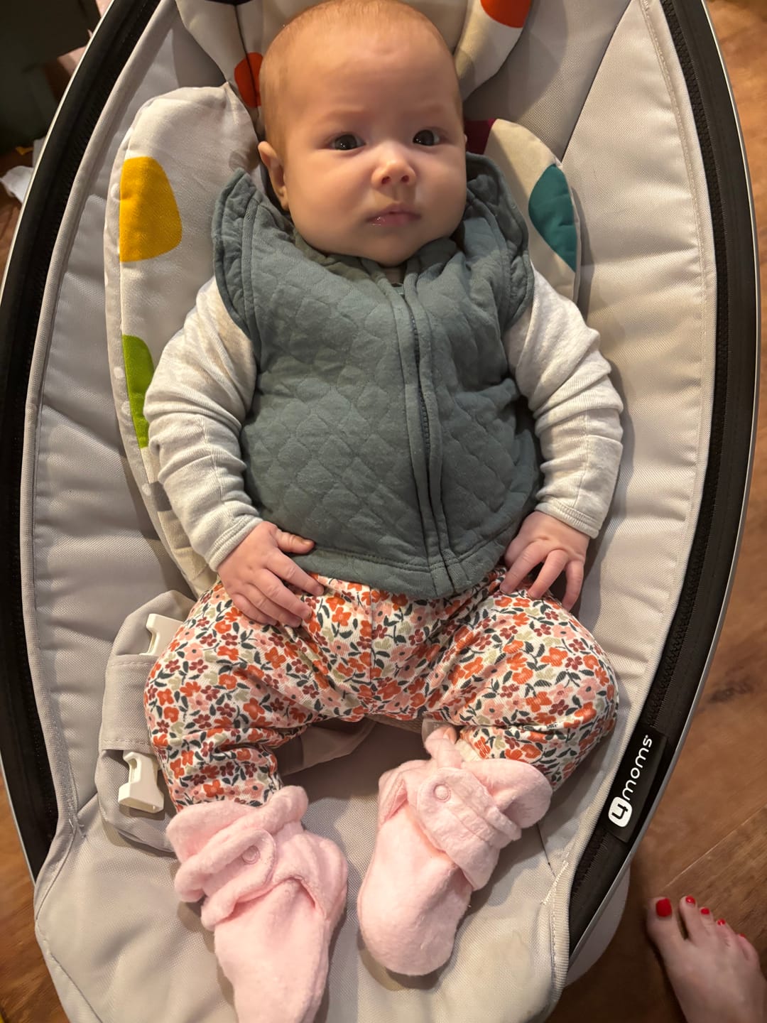 Customer photo review of Cozie Fleece Gripper Baby Bootie - Baby Pink