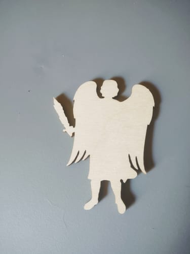 Customer photo review of Unfinished Wood Saint Michael Shape | DIY Craft Cutout | up to 46" DIY