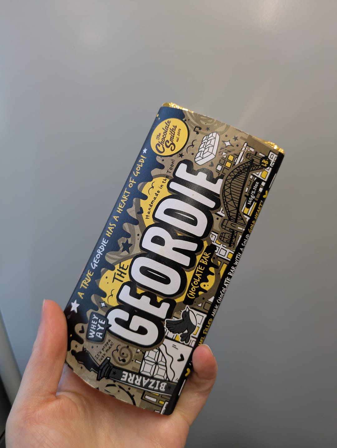 Customer photo review of The Geordie Bar double chocolate and caramel filled bar 145g