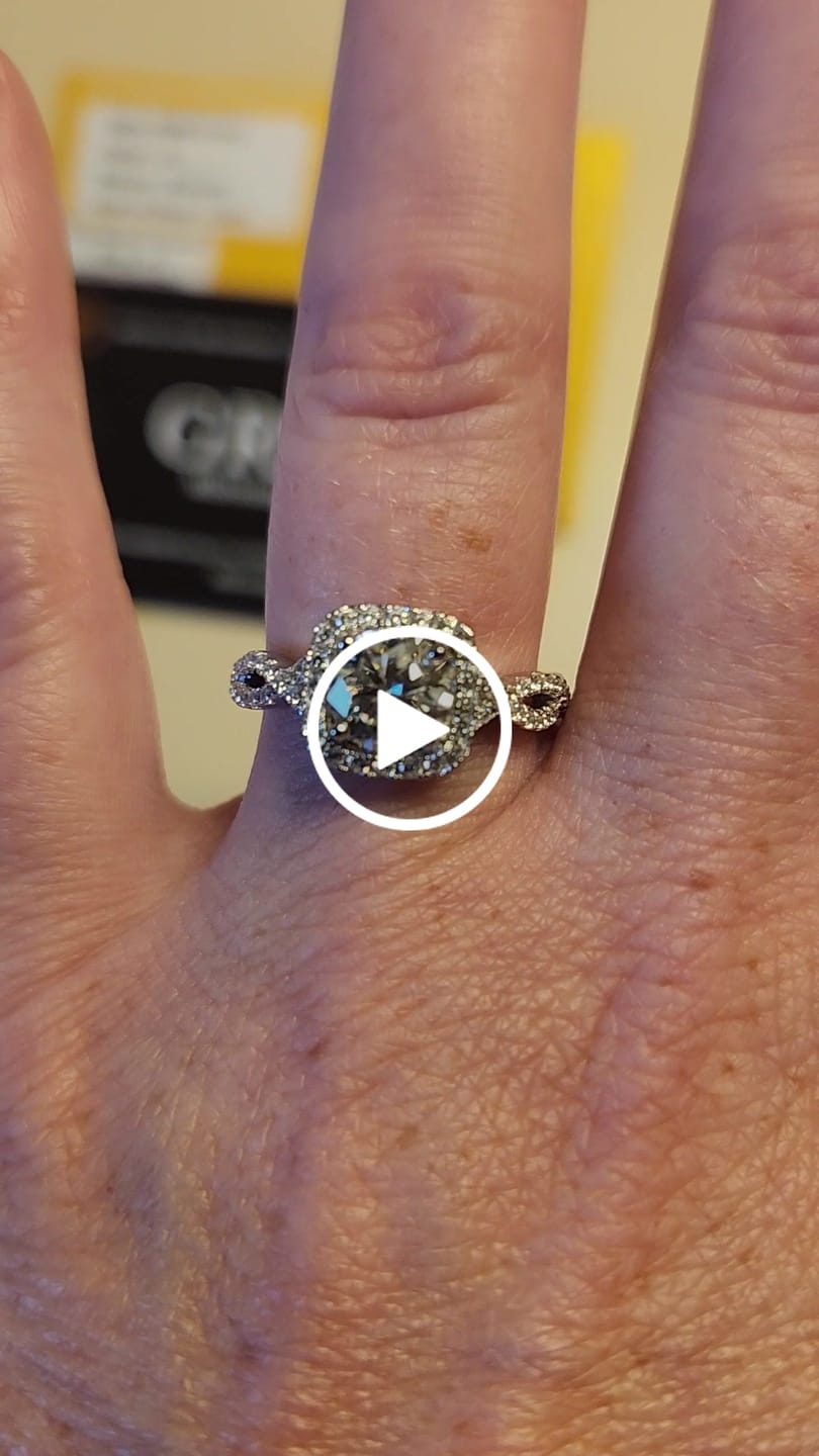 Customer video review of Moissanite by Cate & Chloe Octavia 1.15ctw Round Cut 925 Sterling Silver 18k White Gold Plated Forever Engagement Ring