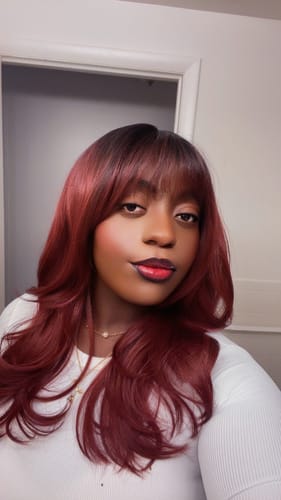 Customer photo review of Pure Skin by Mayde Glueless 5" HD Deep Front Lace Ear to Ear Part Wig - MAVIS