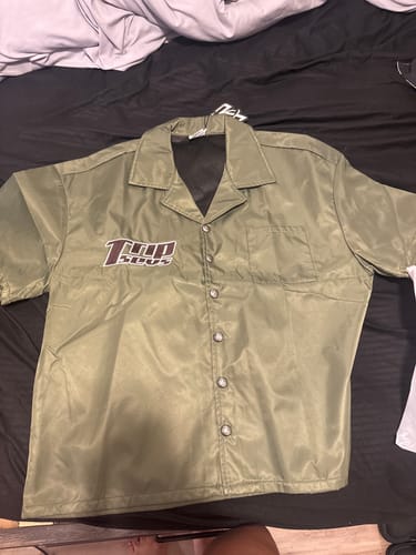 Customer photo review of Triple Sevens Nylon Button Up Green